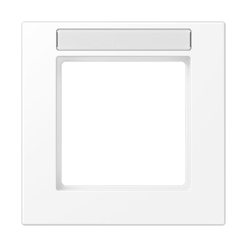 Jung - Cadre de finition 1 poste avec porte étiquette, A 550 / Blanc Mat