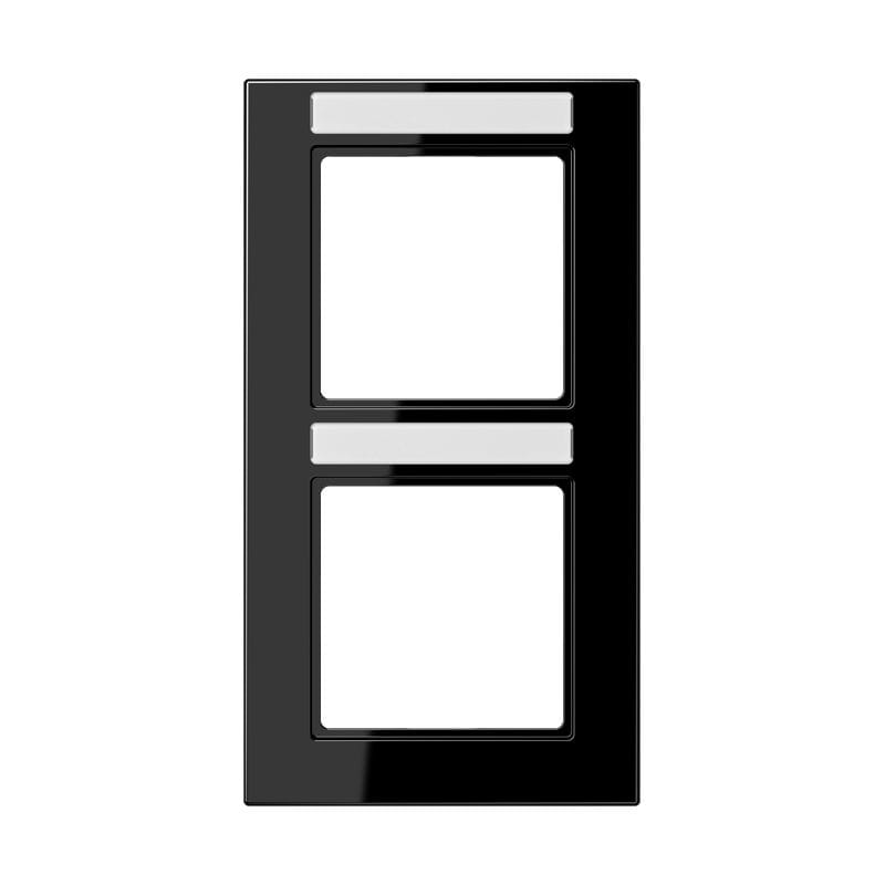 Jung - Cadre de finition 2 postes avec PE montage vertical, A 550 / Noir