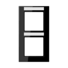 Jung - Cadre de finition 2 postes avec PE montage vertical, A 550 / Noir