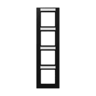 Jung - Cadre de finition 4 postes avec PE montage vertical, A 550 / Noir Mat