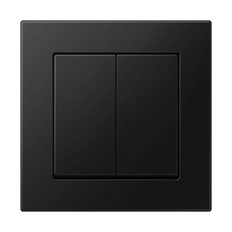 Jung - Bouton poussoir MATTER 2 voies avec cadre, 4 canaux / A 550 Noir Mat