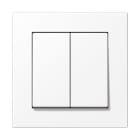 Jung - Bouton poussoir MATTER 2 voies avec cadre, 4 canaux / A 550 Blanc Mat