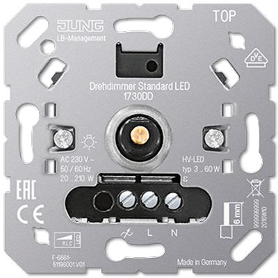 Jung - Mécanisme variateur rotatif standard LED 20 - 210 VA / W