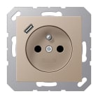 Jung - PC 2P+T type FR avec chargeur USB type C / A 500 Champagne