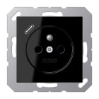 Jung - PC 2P+T type FR avec chargeur USB type C / A 500 Noir