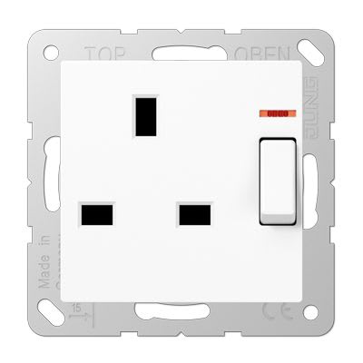 Jung - Prise standard BS avec intterrupteur+voyant 13A 250 V / A 500 Blanc