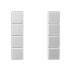 Jung - Kit touche complet 4 voies platine F50 / A 500 Aluminium