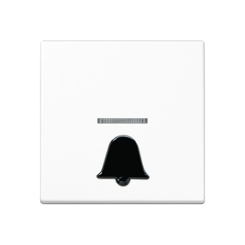 Jung - Enjoliveur avec symbole "gâche" en relief+voyant / Série A 500 Blanc