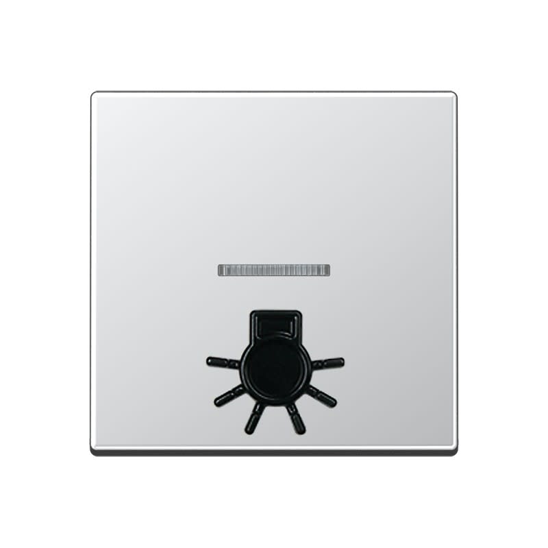 Jung - Enjoliveur avec symbole "lumière" en relief+voyant / Série A 500 Aluminium
