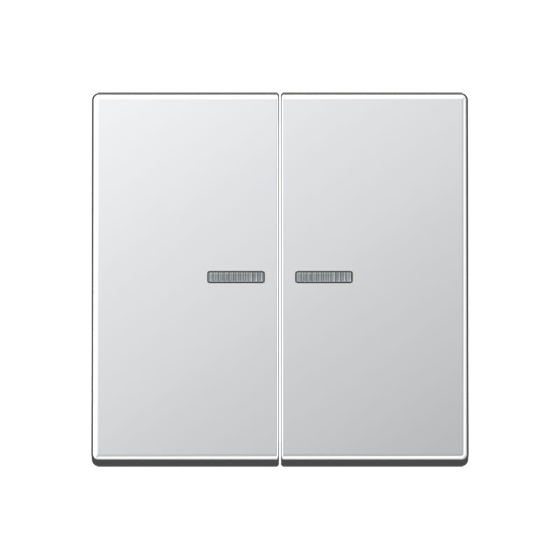 Jung - Enjoliveur double touche à voyant / Série A 500 Aluminium