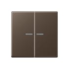 Jung - Enjoliveur double touche à voyant / Série A 500 Moka