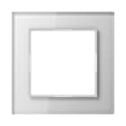 Jung - Cadre de finition 1 poste / Acréation Verre Blanc