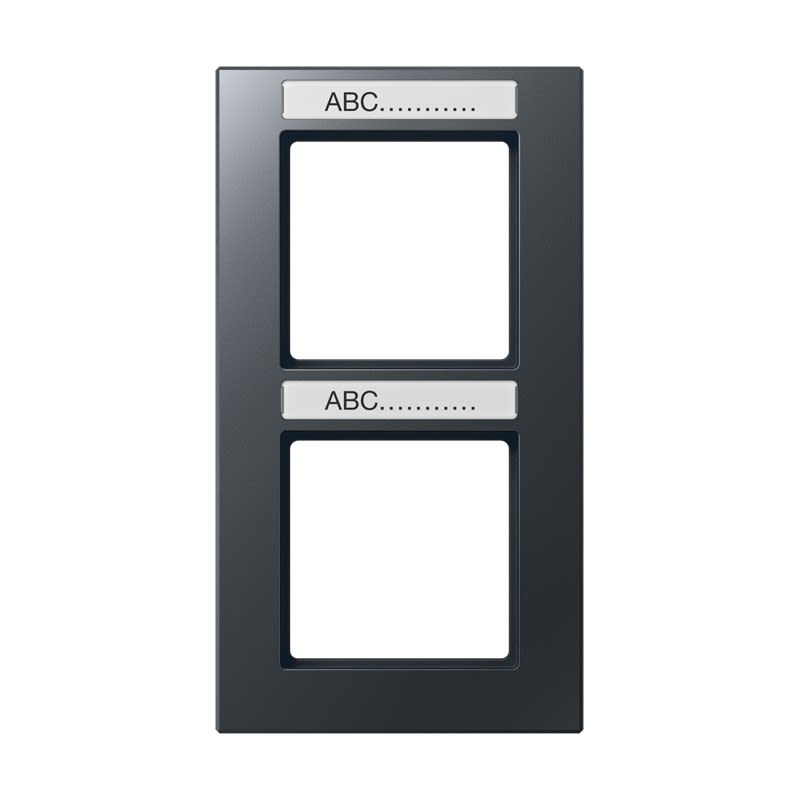 Jung - Cadre de finition 2 postes avec porte étiquette / Acréation Anthracite