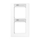 Jung - Cadre de finition 2 postes avec porte étiquette / Acréation Blanc