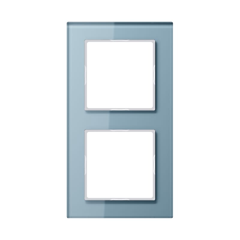 Jung - Cadre 2 postes - Acreation Verre Bleu