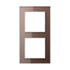 Jung - Cadre de finition 2 postes / Acréation Verre Moka