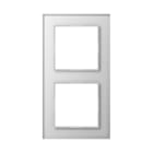 Jung - Cadre de finition 2 postes / Acréation Verre Blanc