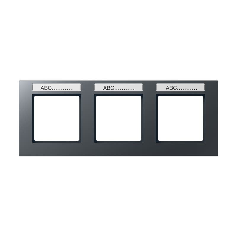 Jung - Cadre de finition 3 postes avec porte étiquette / Acréation Anthracite