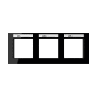 Jung - Cadre de finition 3 postes avec porte étiquette / Acréation Noir