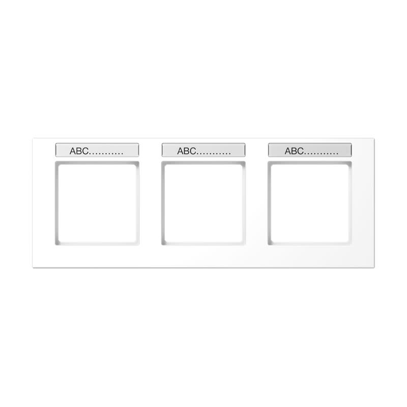 Jung - Cadre de finition 3 postes avec porte étiquette / Acréation Blanc
