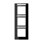 Jung - Cadre de finition 3 postes avec porte étiquette / Acréation Noir