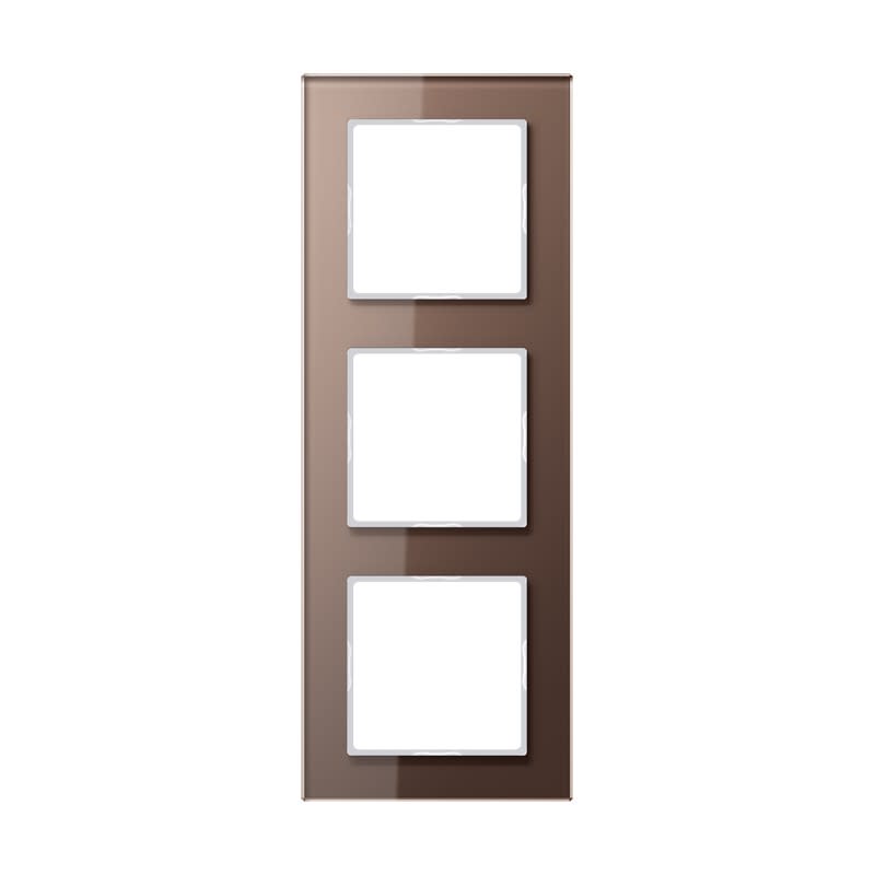 Jung - Cadre de finition 3 postes / Acréation Verre Moka