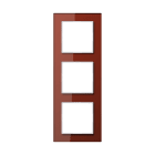 Jung - Cadre 3 postes - Acreation Verre Rouge