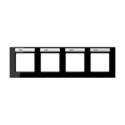 Jung - Cadre de finition 4 postes avec porte étiquette / Acréation Noir