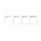 Jung - Cadre 4 postes avec porte etiquette - Acreation Blanc