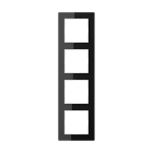 Jung - Cadre de finition 4 postes / Acréation Verre Noir