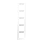Jung - Cadre de finition 5 postes avec porte étiquette / Acréation Blanc