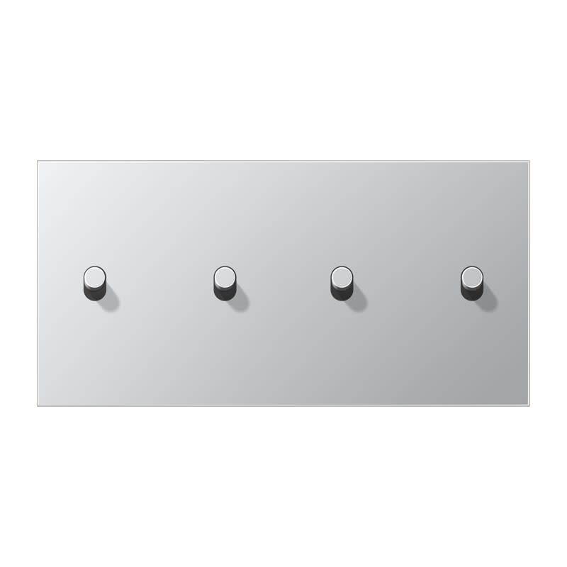 Jung - Enjoliveur 2 mod horiz 2 + 2 leviers Cylindre / LS 1912 Aluminium