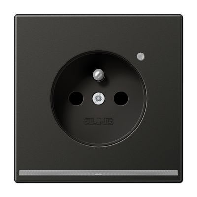 Jung - Prise 2P+T avec signal lumineux LED / LS 990 Anthracite