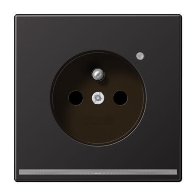 Jung - Prise 2P+T avec signal lumineux LED / LS 990 Dark