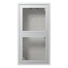 Jung - Boîtier saillie avec cadre 2 postes / LS 990 Aluminium laqué