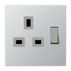 Jung - Prise avec inter 13A 250 V standard B.S / LS 990 Aluminium