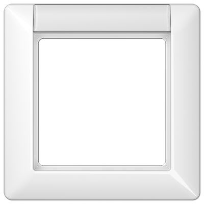 Jung - Cadre de finition 1 poste avec PE / Série AS 500 Blanc
