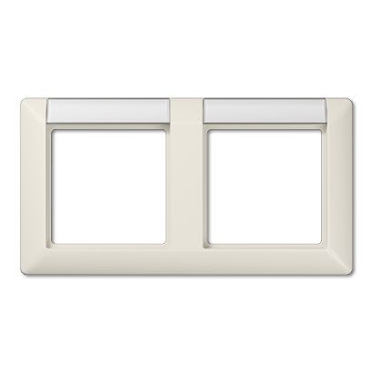 Jung - Cadre de finition 2 postes avec PE horizontal / Série AS 500 Ivoire