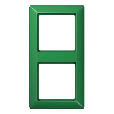 Jung - Cadre de finition 2 postes / Série AS 500 BF Vert