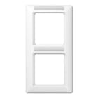 Jung - Cadre de finition 2 postes avec PE / Série AS 500 BF Blanc