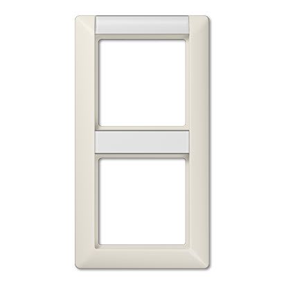 Jung - Cadre de finition 2 postes avec PE vertical / Série AS 500 Ivoire