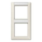 Jung - Cadre de finition 2 postes avec PE vertical / Série AS 500 Ivoire