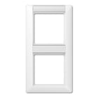 Jung - Cadre de finition 2 postes avec PE vertical / Série AS 500 Blanc