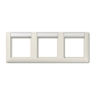 Jung - Cadre de finition 3 postes avec PE horizontal / Série AS 500 Ivoire