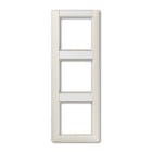 Jung - Cadre de finition 3 postes avec PE vertical / Série AS 500 Ivoire