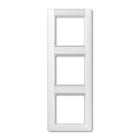 Jung - Cadre de finition 3 postes avec PE vertical / Série AS 500 Blanc