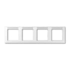 Jung - Cadre de finition 4 postes avec PE / Série AS 500 BF Blanc