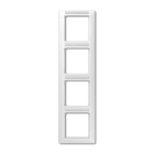 Jung - Cadre de finition 4 postes avec PE / Série AS 500 BF Blanc