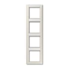 Jung - Cadre de finition 4 postes avec PE / Série AS 500 Ivoire