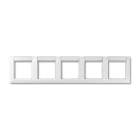 Jung - Cadre de finition 5 postes avec PE / Série AS 500 Blanc